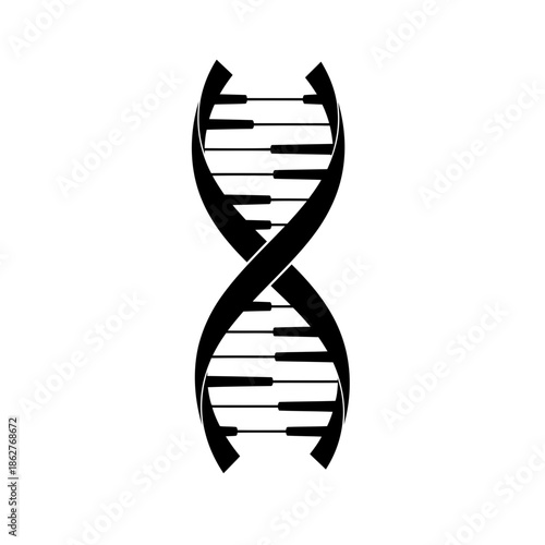 Black dna double helix structure
