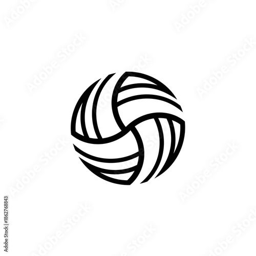 Black volleyball icon