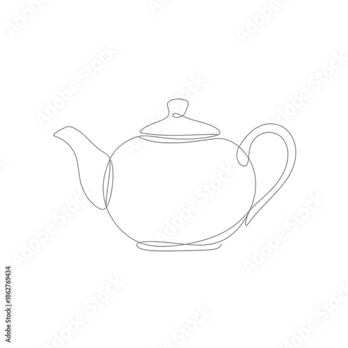 A simple line drawing of a teapot on a