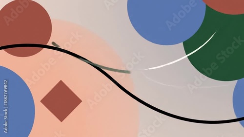 Abstract Geometric Shapes and Lines Dynamic Composition.