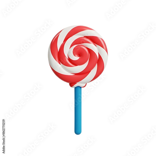 Red and White Swirly Lollipop Candy.