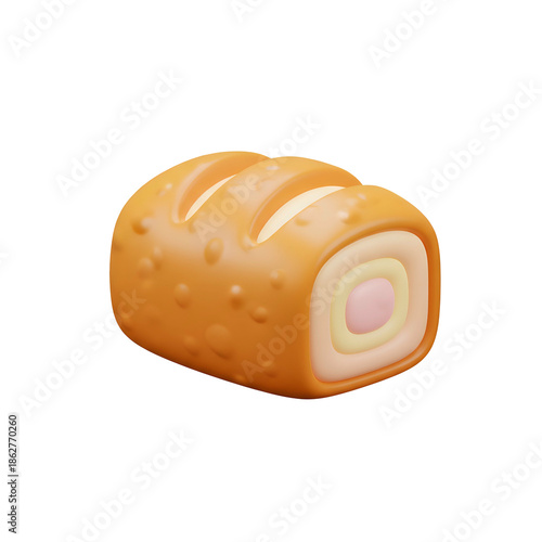 Cartoon Bread with Pink Filling.