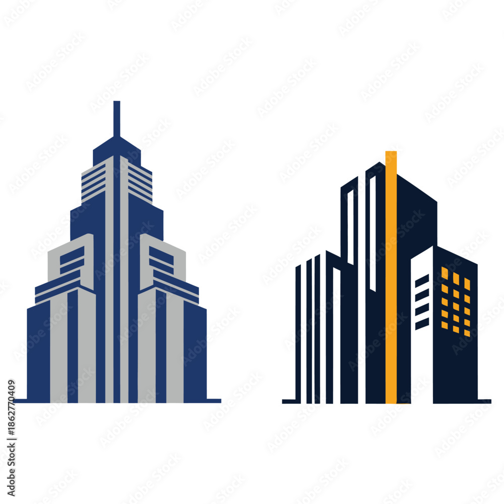 Fototapeta premium Building construction real estate logo icon set