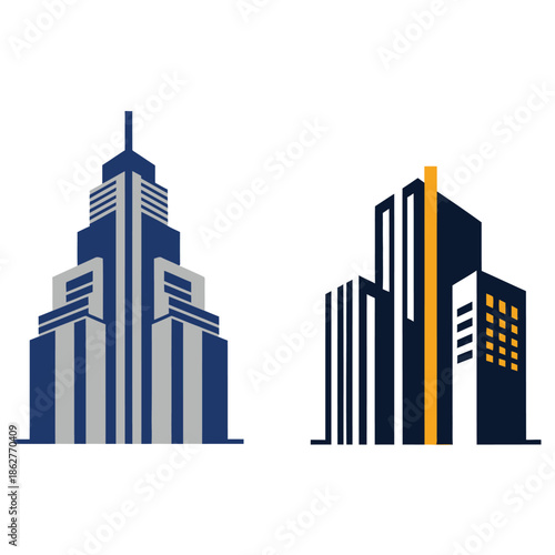 Building construction real estate logo icon set