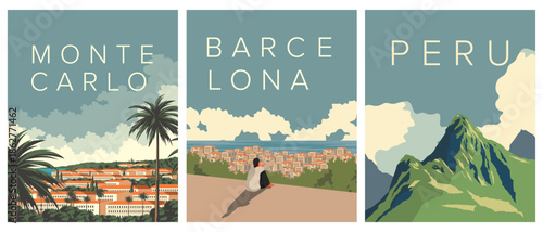 Set of posters Spain, Italy, Argentina