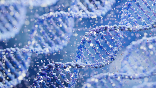 DNA molecule structure genetic helix biology cell medical science gene abstract background. 3d rendering.