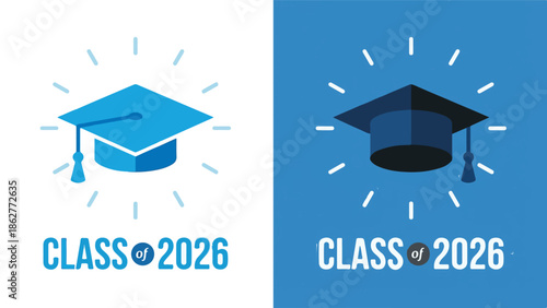 Class of 2026 Graduation Caps Illustration: Academic Achievement and Future