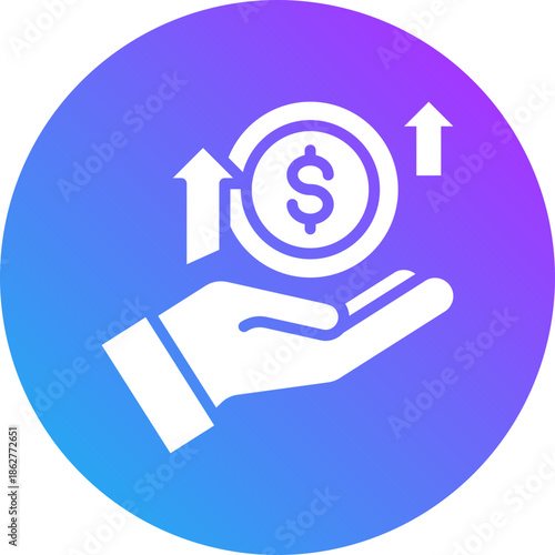 Salary increase  icon for strategic planning, website, application, printing, document, poster design, etc