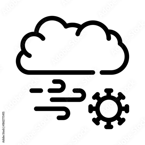 air quality line icon