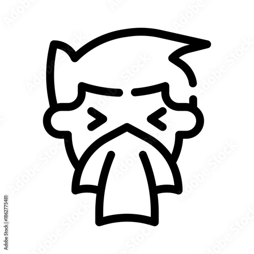 sneeze line icon