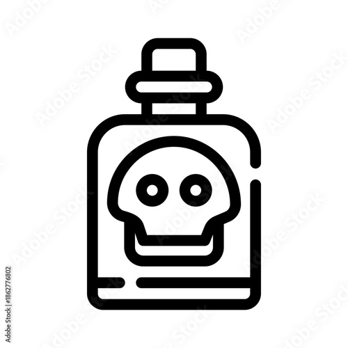 poison bottle line icon