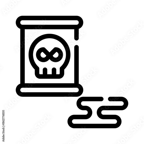 toxic waste barrel line icon