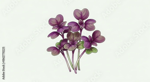 Purple Flower Illustration Isolated on White.