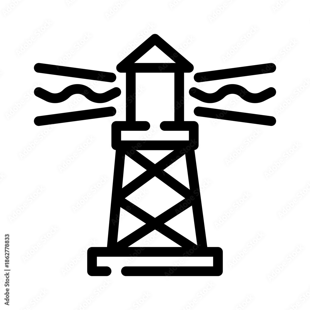 Naklejka premium light wave line icon