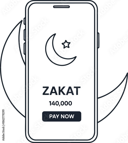 Online zakat payment mobile app for islamic charity donation and finance