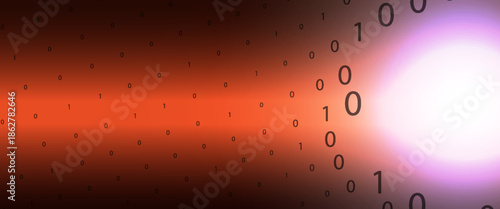 Vector digital code rain in a Matrix inspired futuristic style. High-tech backdrop with glowing binary characters. Binary Software Programming Code Background. Digital Data Technology Concept.