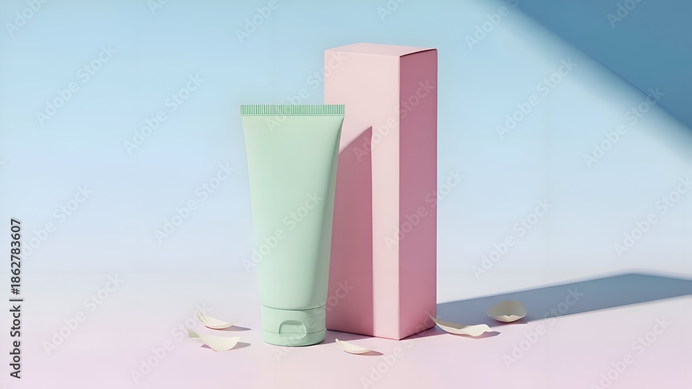 custom made wallpaper toronto digitalCosmetic Products on Pastel Background with Shadows.