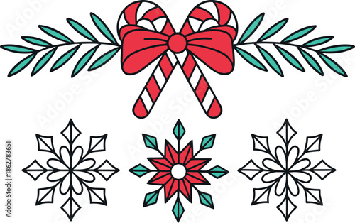 Christmas Decoration Illustration Collection. Festive Christmas Decoration Elements. Holiday Christmas Decoration Design. Traditional Christmas Decoration Artwork. Colorful Christmas Decoration