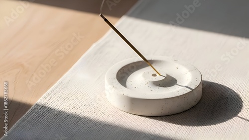 Wallpaper Mural Minimalist Incense Holder with Burning Stick. Torontodigital.ca