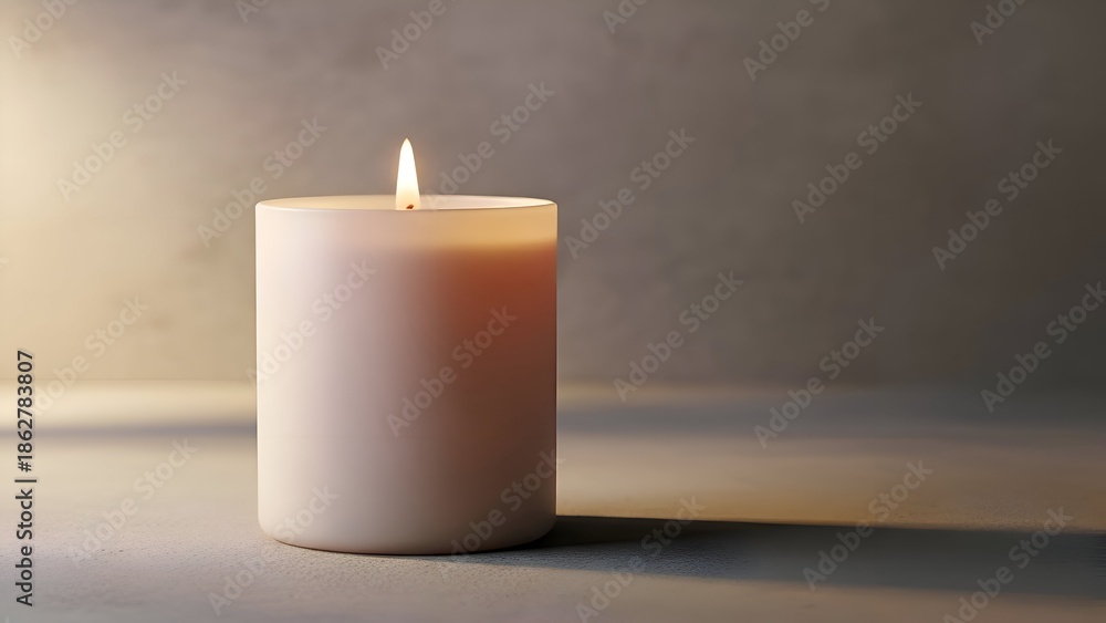 custom made wallpaper toronto digitalLit Candle on a Table Surface.