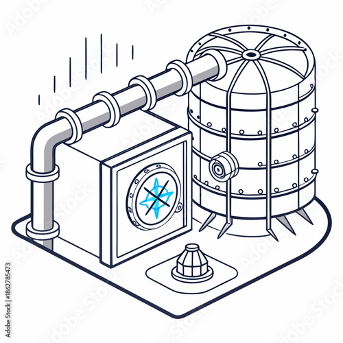 Nuclear reactor with safe energy flow pipes and cooling system