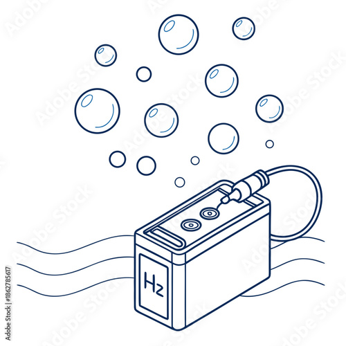 Water electrolysis device generating hydrogen bubbles 1