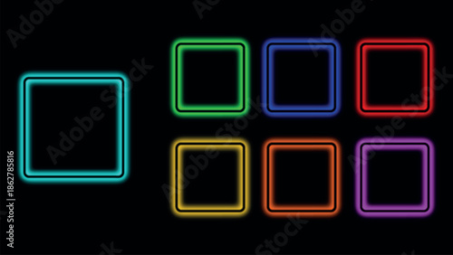 Colorful neon squares