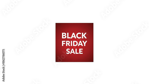 A square graphic features white text on a red background, advertising a major shopping event. The message promotes discounted deals