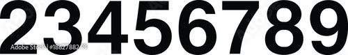 Bold number typography set digits two three four five six seven eight nine modern graphic design