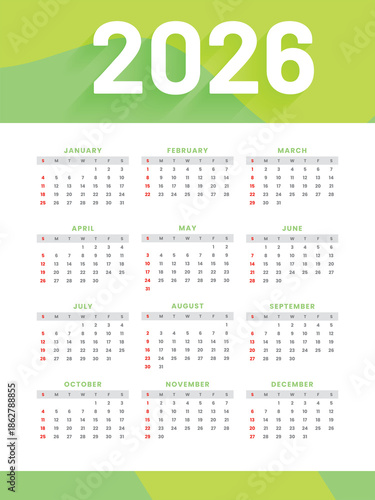 2026 professional printable office calendar