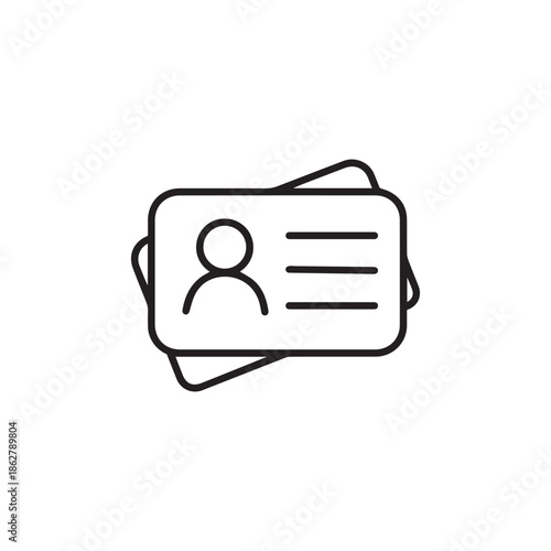 Identification card outline icon illustration
