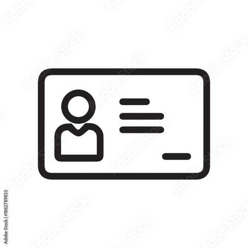 Identification card outline icon isolated on background. Identification card , Identification card logo,. Editable stroke.
