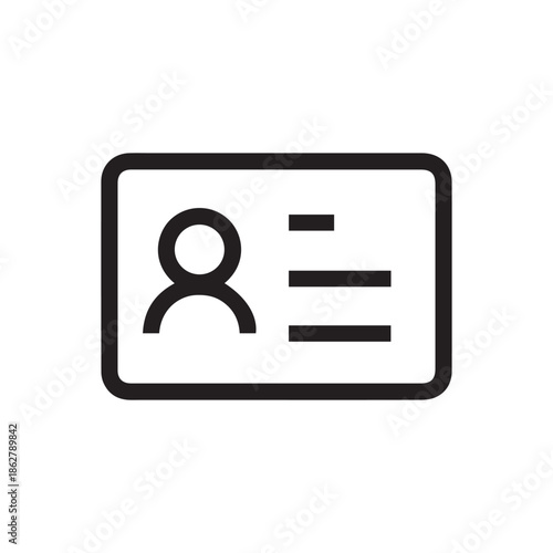 Identification card outline icon isolated on background. Identification card , Identification card logo,. Editable stroke.
