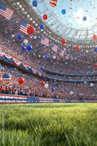 Soccer World Cup Celebration in the United States Stadium