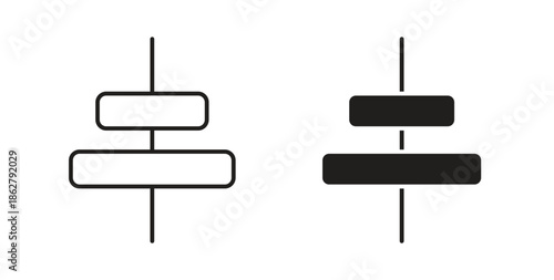 Align center icons linear icon. Line with Editable stroke. monochrome icon