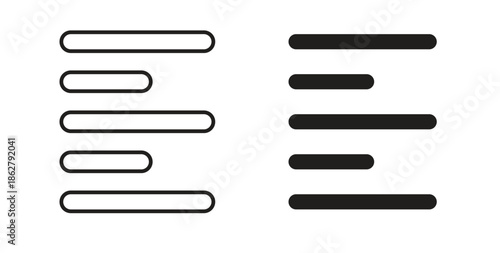 Align left icons linear icon. Line with Editable stroke. monochrome icon
