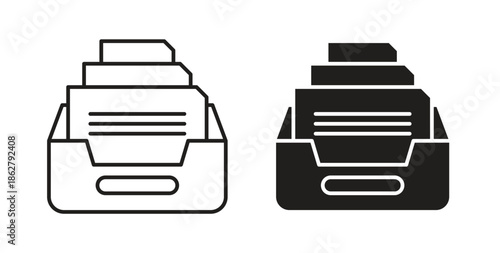 Archive icons linear icon. Line with Editable stroke. monochrome icon