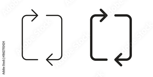 Arrows repeat icons linear icon. Line with Editable stroke. monochrome icon