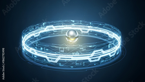 abstract technology background, Protection Shield Concept in Trust Blue Illustration