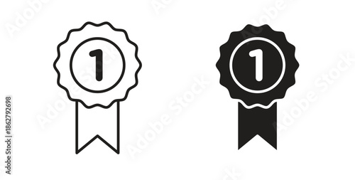 Badge icons linear icon. Line with Editable stroke. monochrome icon