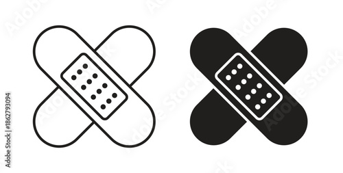 Band aid icons linear icon. Line with Editable stroke. monochrome icon