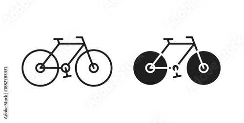 Biking icons linear icon. Line with Editable stroke. monochrome icon