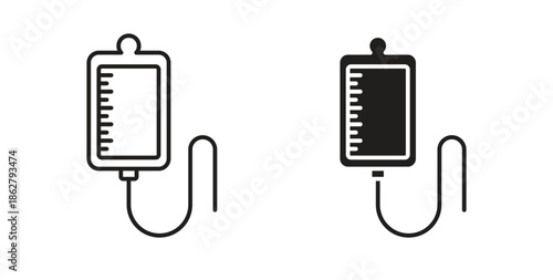 Blood transfusion icons linear icon. Line with Editable stroke. monochrome icon