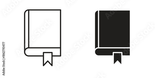 Book bookmark icons linear icon. Line with Editable stroke. monochrome icon