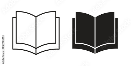 Book open icons linear icon. Line with Editable stroke. monochrome icon