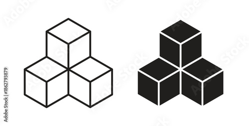 Boxes icons linear icon. Line with Editable stroke. monochrome icon