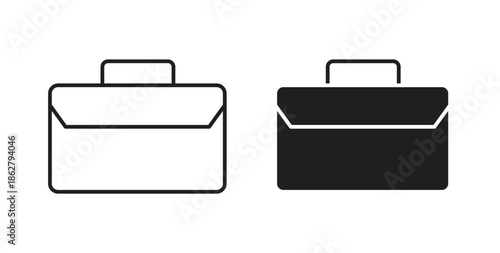 Briefcase icons linear icon. Line with Editable stroke. monochrome icon