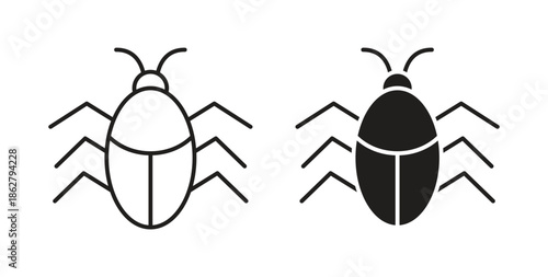 Bug icons linear icon. Line with Editable stroke. monochrome icon