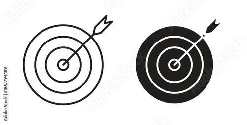 Bullseye pointer icons linear icon. Line with Editable stroke. monochrome icon