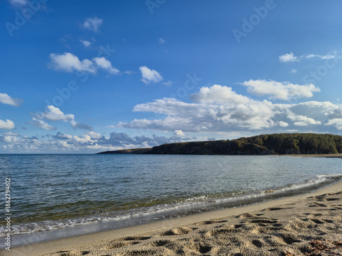 Sinemorets, Bulgaria, Butamyata beach, sunny day on wild coast of the Black Sea.